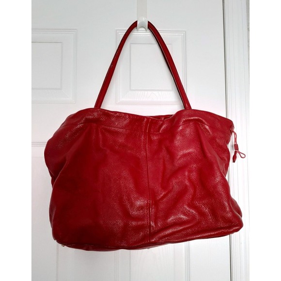Furla Handbags - FURLA women's Leather Tote Bag Large Cherry Red